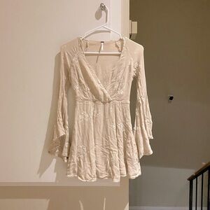 Free people fairy long sleeve embroidered mini dress